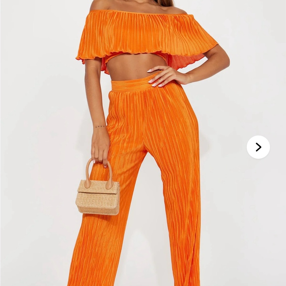 Orange Off-Shoulder Jumpsuit